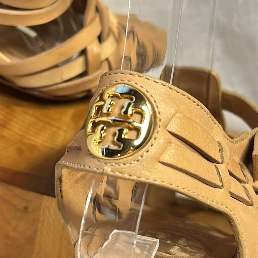 Tory Burch woven leather heels with leather sole